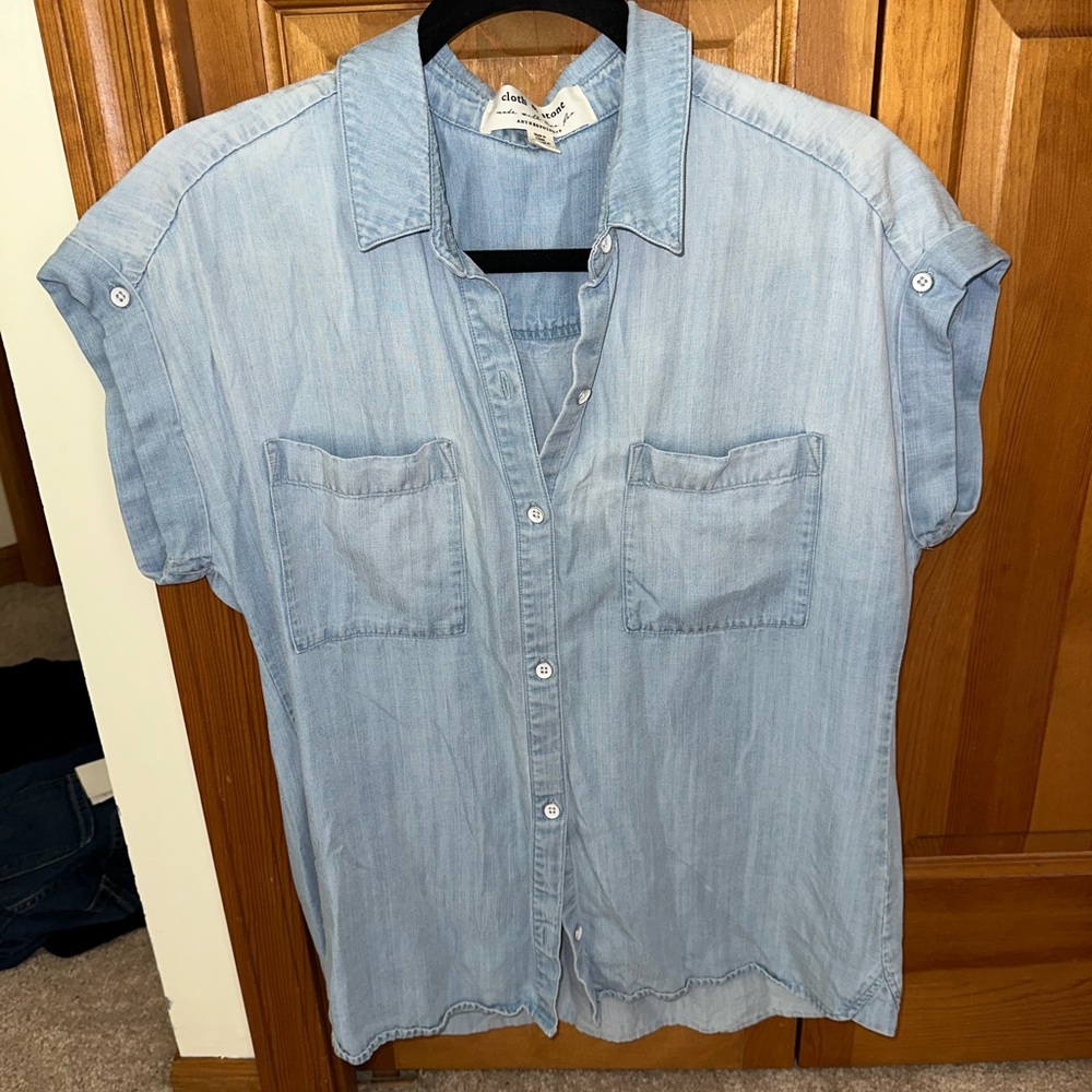Cloth & Stone Blue Button Down Shirt Casual Style